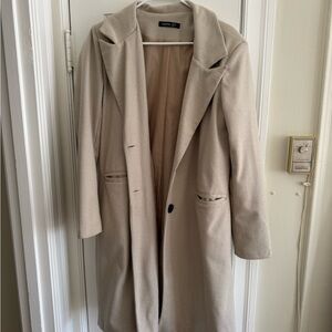 Boohoo Cream Trench Coat